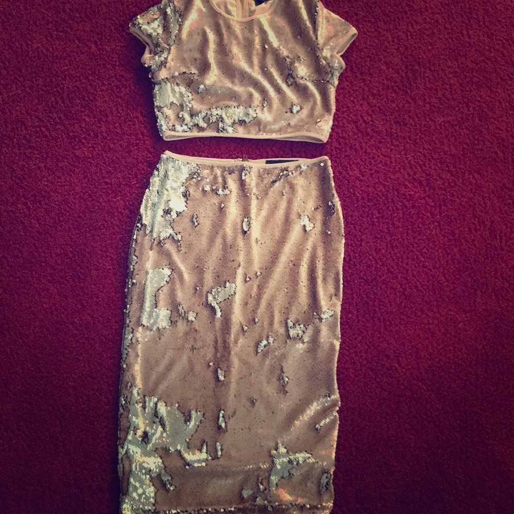 2 piece sequin shirt set
